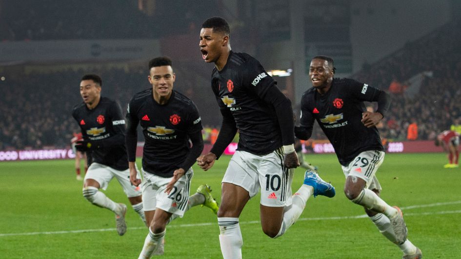 Marcus Rashford celebrates
