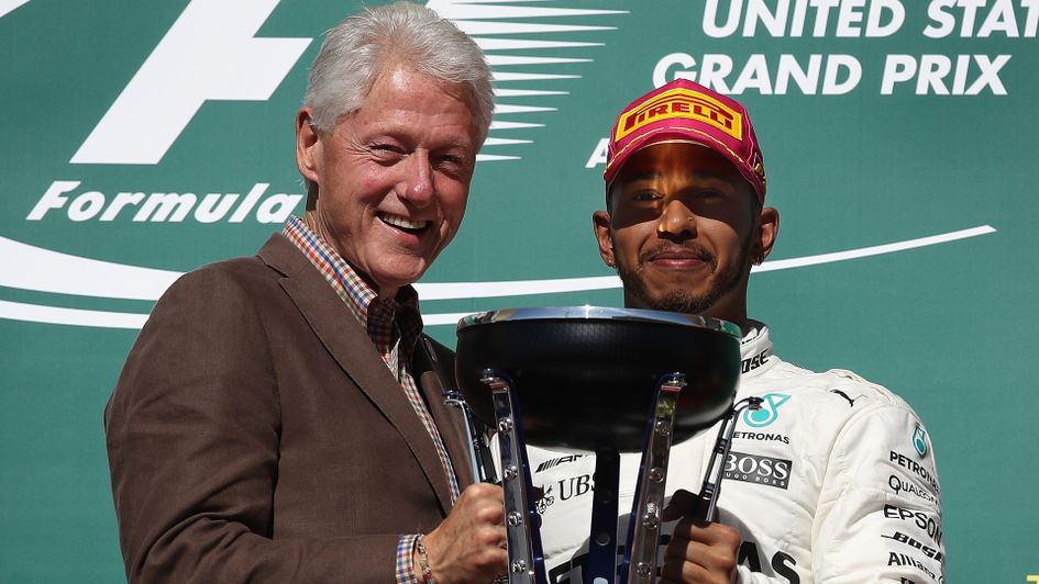 Bill Clinton and Lewis Hamilton