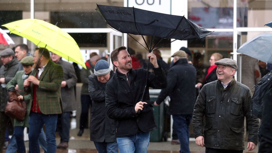 Wet and windy conditions greet racegoers on Tuesday