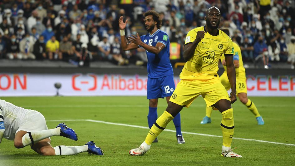 Romelu Lukaku celebrates his goal against Al Hilal