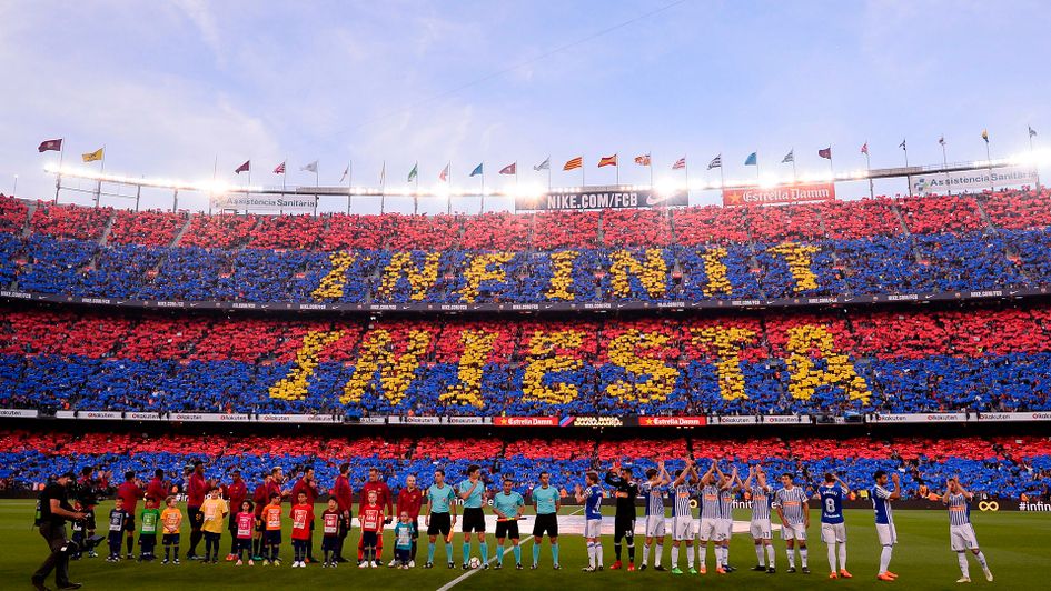 Barcelona's tribute to Andres Iniesta