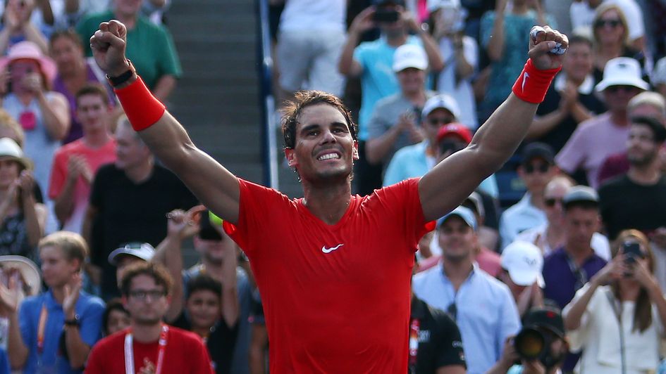 Rafael Nadal celebrates his Toronto success