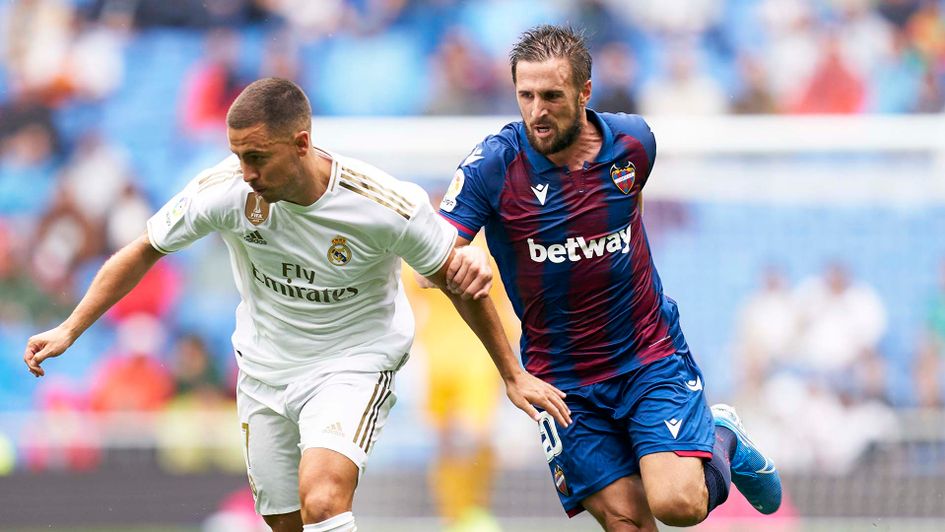 Eden Hazard in action for Real Madrid against Levante in LaLiga