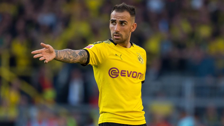 Paco Alcacer leads the line for Dortmund