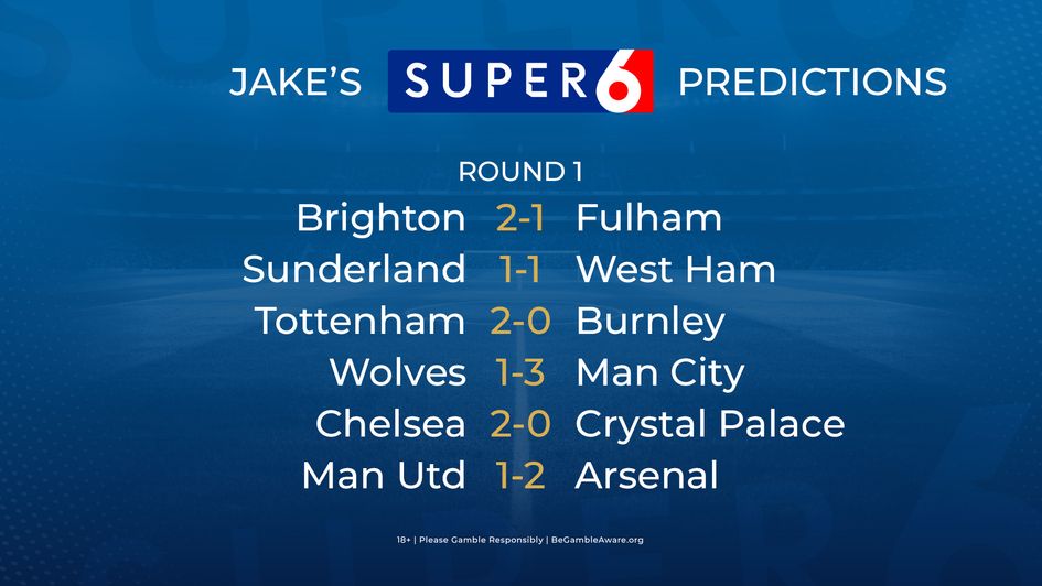super 6 selections gameweek 1