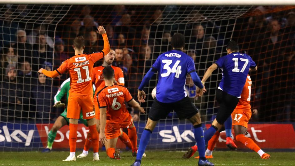 Atdhe Nuhiu scores Sheffield Wednesday's winner at Luton in the FA Cup