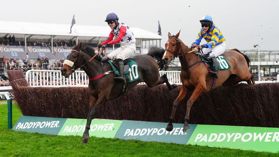 Hung Jury (left) on his way to winning at Cheltenham