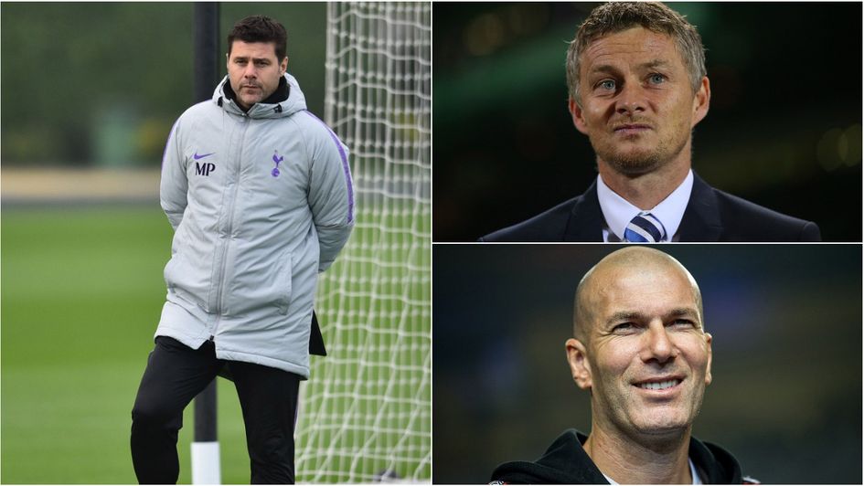 Clockwise from left: Mauricio Pochettino, Ole Gunnar Solskjaer and Zinedine Zidane in the running