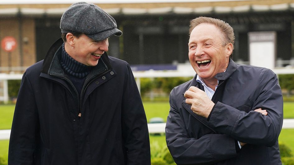 Joseph O'Brien (left) with winning owner Ray Grehan after Magellan Strait's 150/1 success