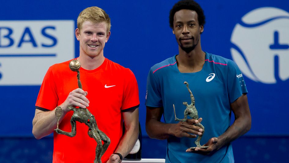 Kyle Edmund (left) with his first ATP Tour trophy