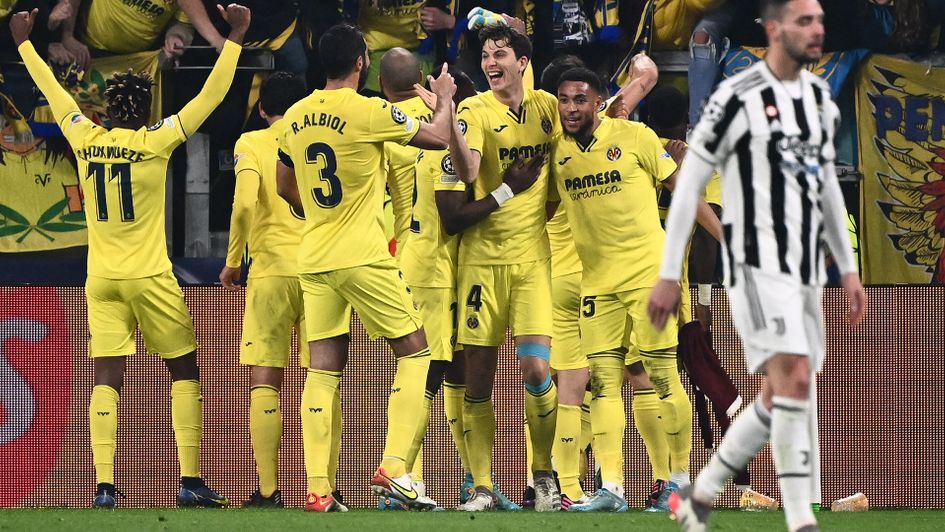 Villarreal celebrate a goal against Juventus