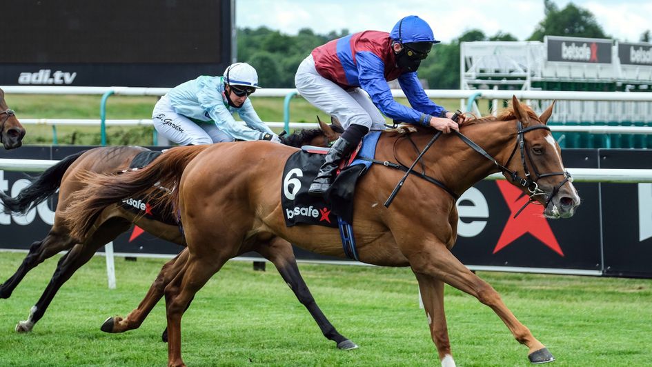Miss Yoda is on top at the finish of the Lingfield Oaks Trial