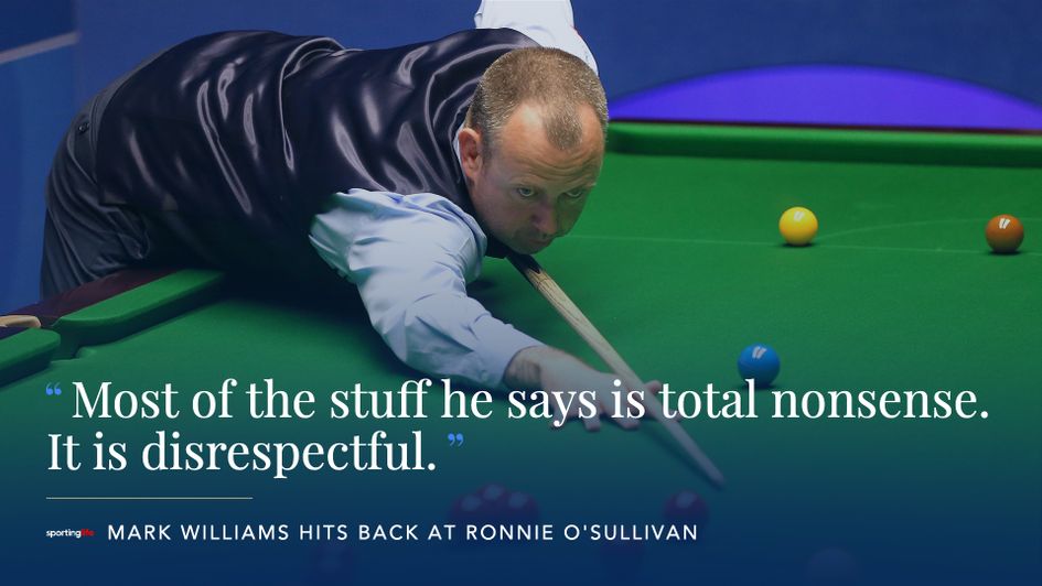 Mark Williams has unhappy at the comments made about the standard of fellow players