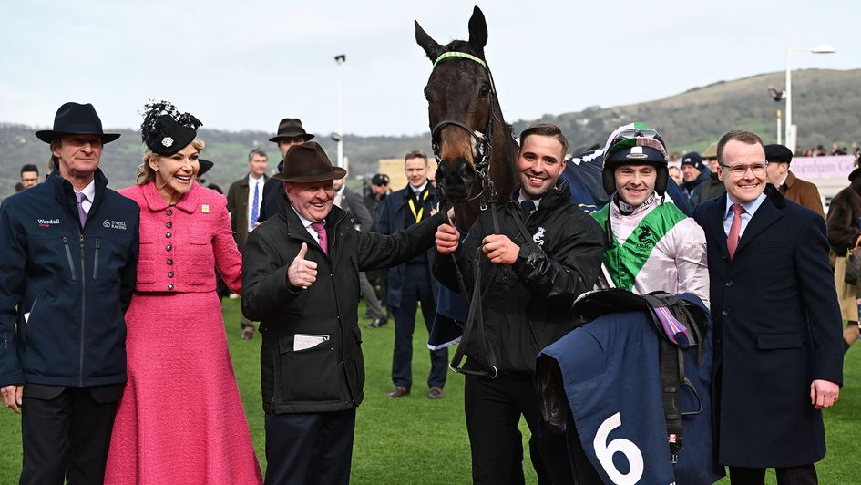 The O'Neill team celebrate Wilful's County Hurdle triumph