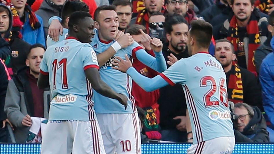 Iago Aspas celebrates putting Celta in front