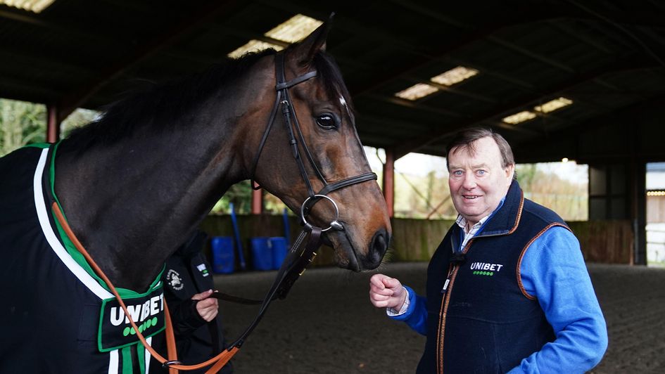 Nicky Henderson pictured alongside Constitution Hill