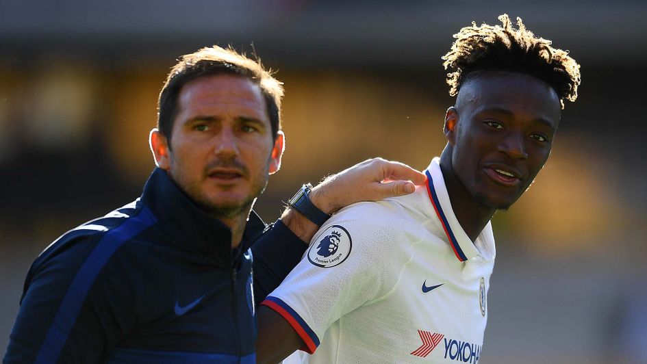 Chelsea manager Frank Lampard with striker Tammy Abraham