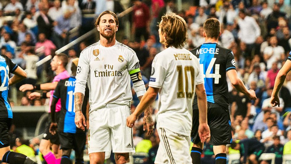 Sergio Ramos and Luka Modric after Real Madrid draw 2-2 with Brugge in the Champions League