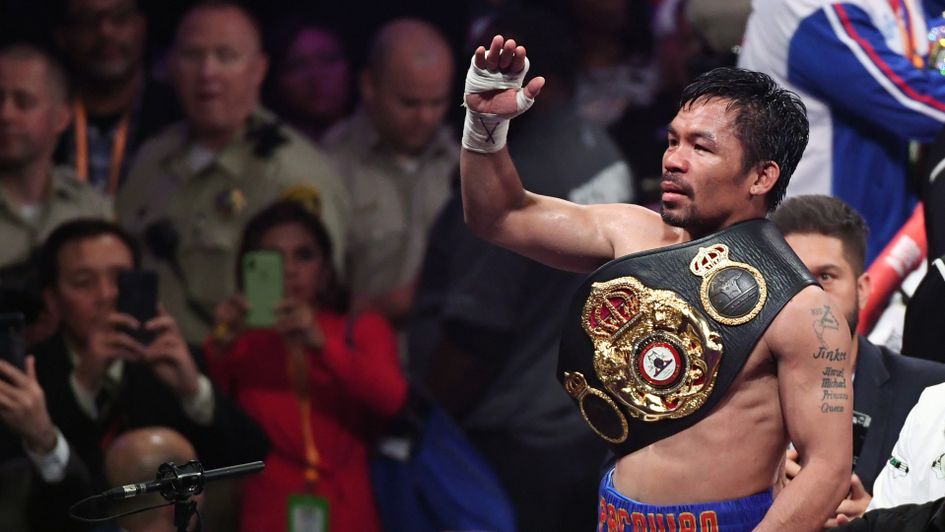 Manny Pacquiao salutes the crowd