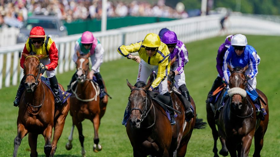 Christophe Soumillon celebrates on Perfect Power