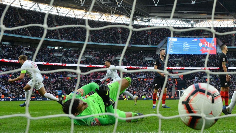 Harry Kane scores the winner for England against Croatia at Wembley