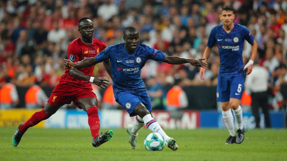 N'Golo Kante: Chelsea midfielder looks to get away from Liverpool's Naby Keita in the UEFA Super Cup