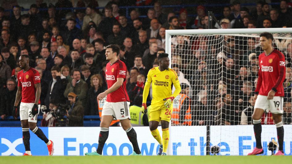 Manchester United react to a goal conceded