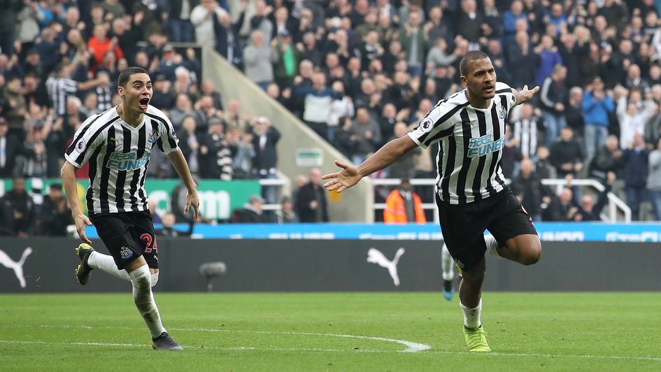 Salomon Rondon: Celebrations for the Newcastle forward after scoring against Huddersfield