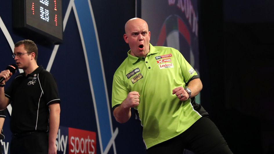 Michael van Gerwen celebrates