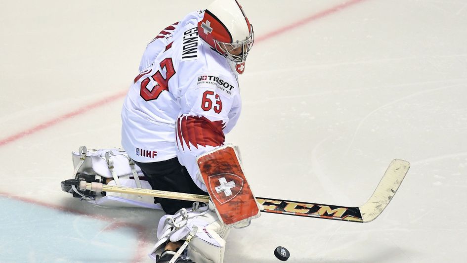 Leonardo Genoni in action for Switzerland