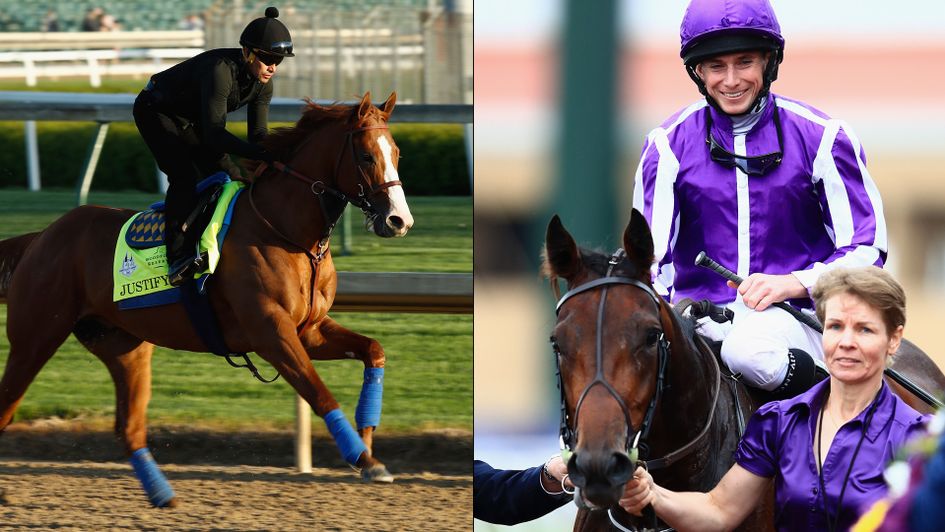 Favourite Justify (left) and Mendelssohn do battle on Saturday