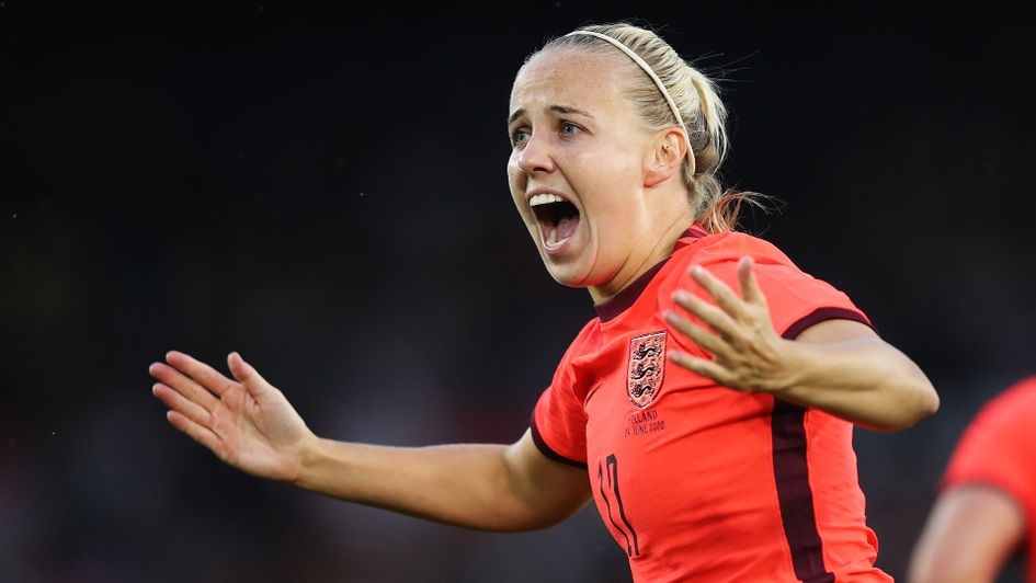 Beth Mead celebrates a goal against the Netherlands