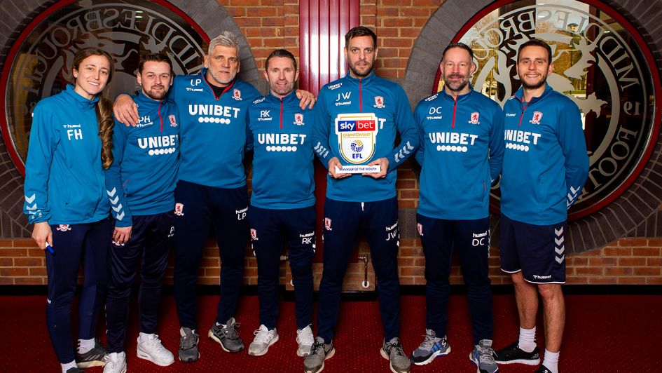 Jonathan Woodgate with his coaching team