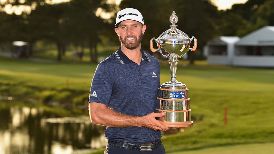 Dustin Johnson with the RBC Canadian Open trophy