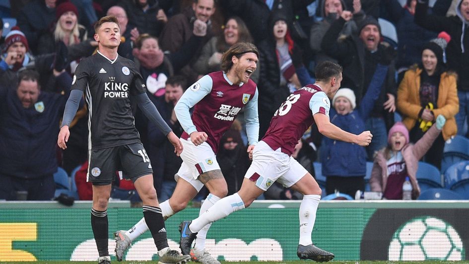 Ashley Westwood: Burnley ace celebrates his winner against Leicester in the Premier League