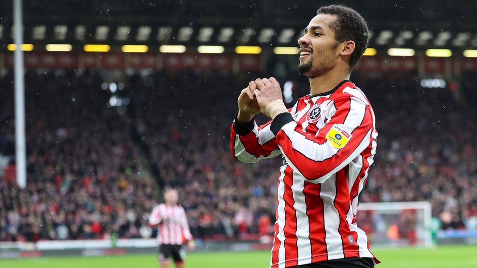 Iliman Ndiaye celebrates a goal for Sheffield United