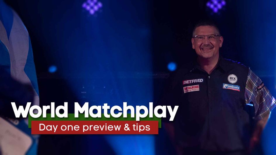 Gary Anderson is in action on day one of the World Matchplay