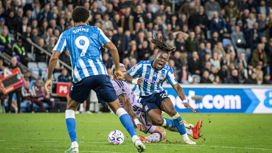 Brandon Thomas-Asante getting fouled against Newcastle