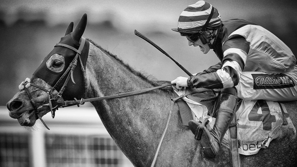 Al Dancer wins the Betfair Hurdle under a jubilant Sam Twiston-Davies