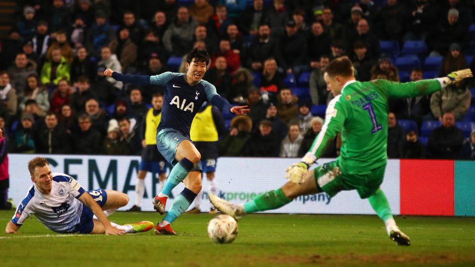 Heung-Min Son scores against Tranmere