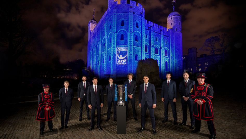 The ATP Finals singles line-up at the Tower of London (pic: Wonderhatch)