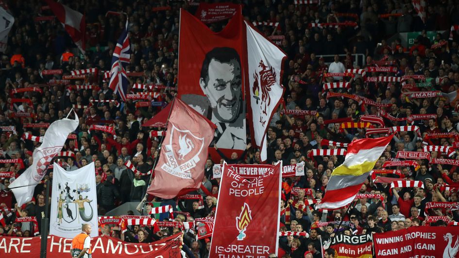 Liverpool's Anfield Kop ahead of their Champions League game with PSG