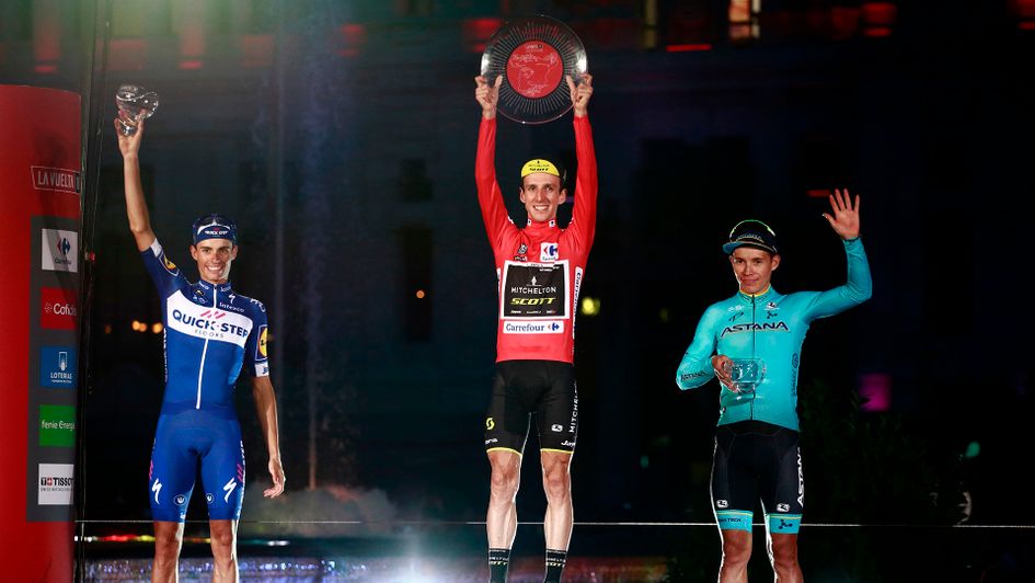 Simon Yates celebrates his La Vuelta victory