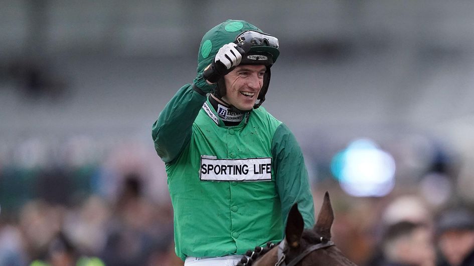 Patrick Mullins celebrates