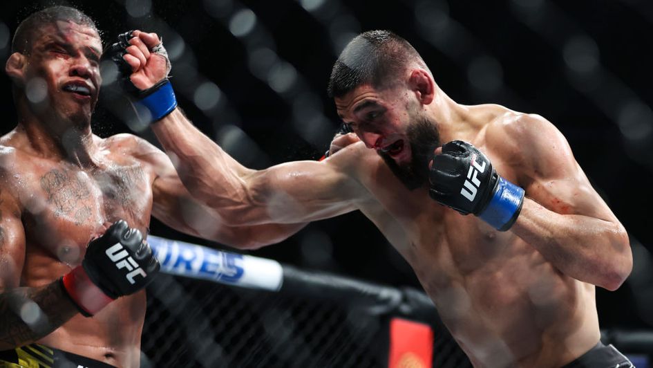 Khamzat Chimaev (right) is in action this weekend