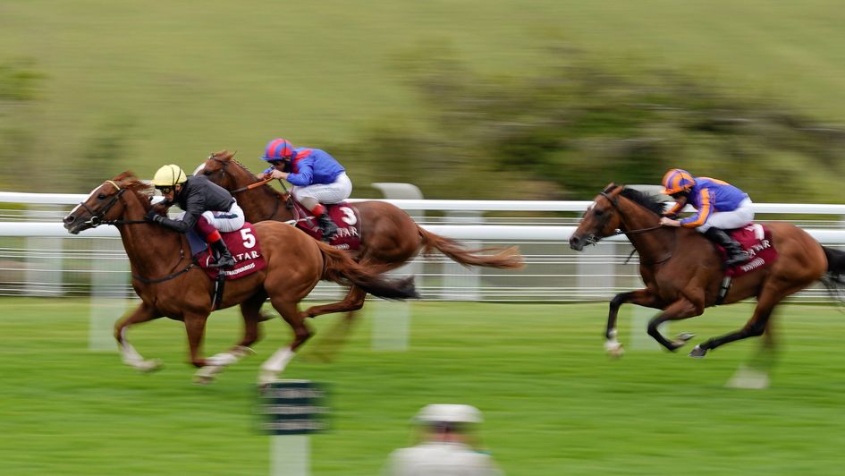 Stradivarius is in the clear and wins a fourth Goodwood Cup