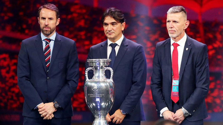England boss Gareth Southgate with Croatia's Zlatko Dalic and Cezch Republic's Jaroslav Silhavy at the Euro 2020 draw