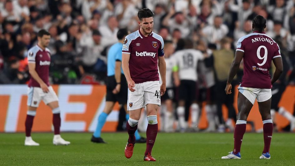 West Ham lost 2-1 to Eintracht Frankfurt in the first leg of their Europa League semi-final match