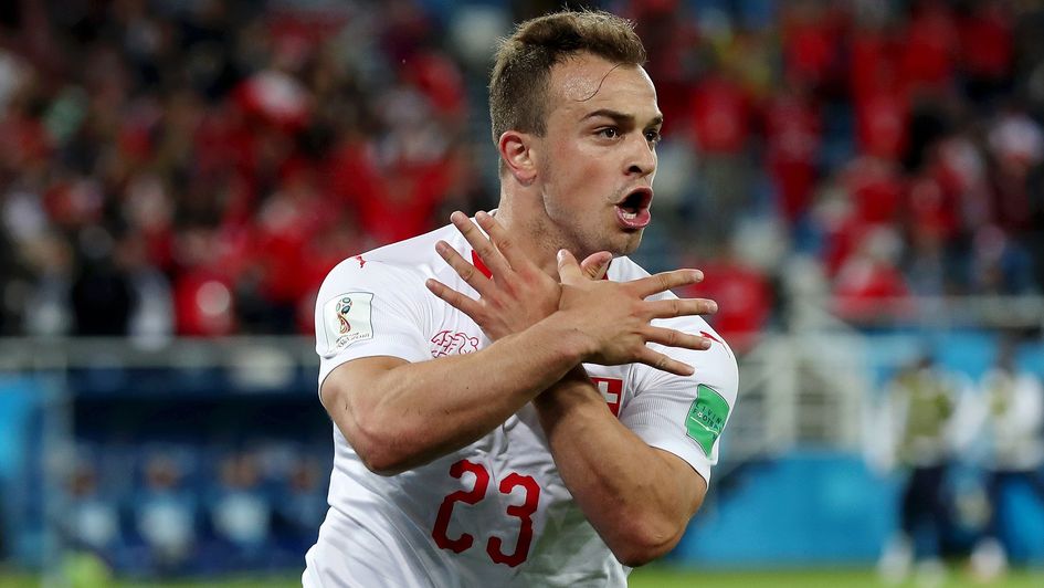 Both Xherdan Shaqiri and Granit Xhaka celebrated with the 'double-eagle' gesture