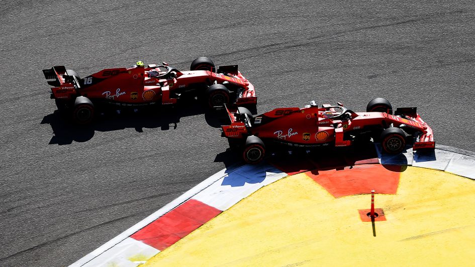 Sebastian Vettel and Charles Leclerc at the Russian GP